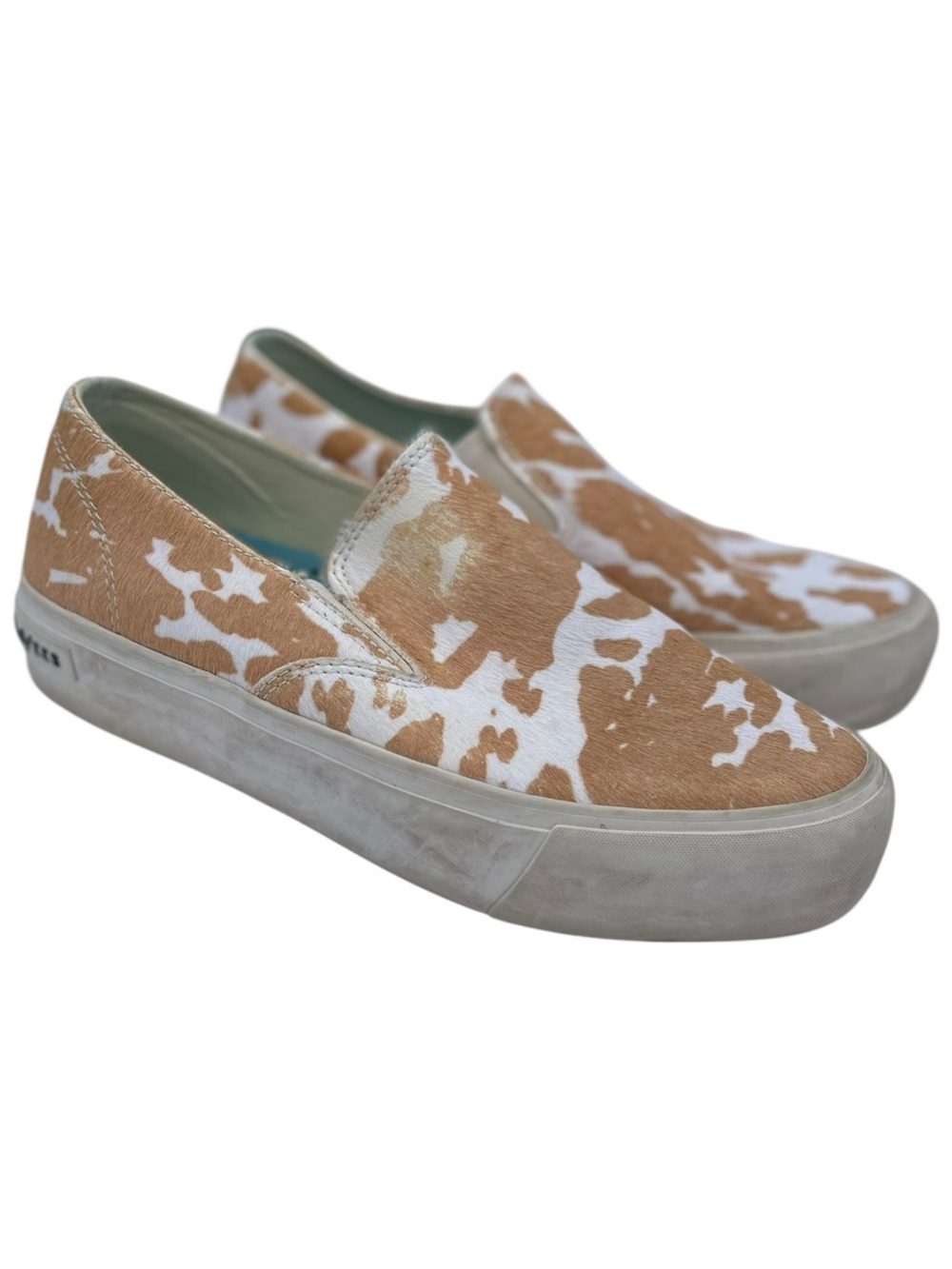 SEEVEES Slip-On Cowhide Sneakers Tan & White Size 8